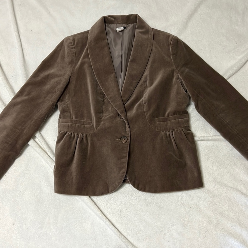 J.Crew brown velvet blazer